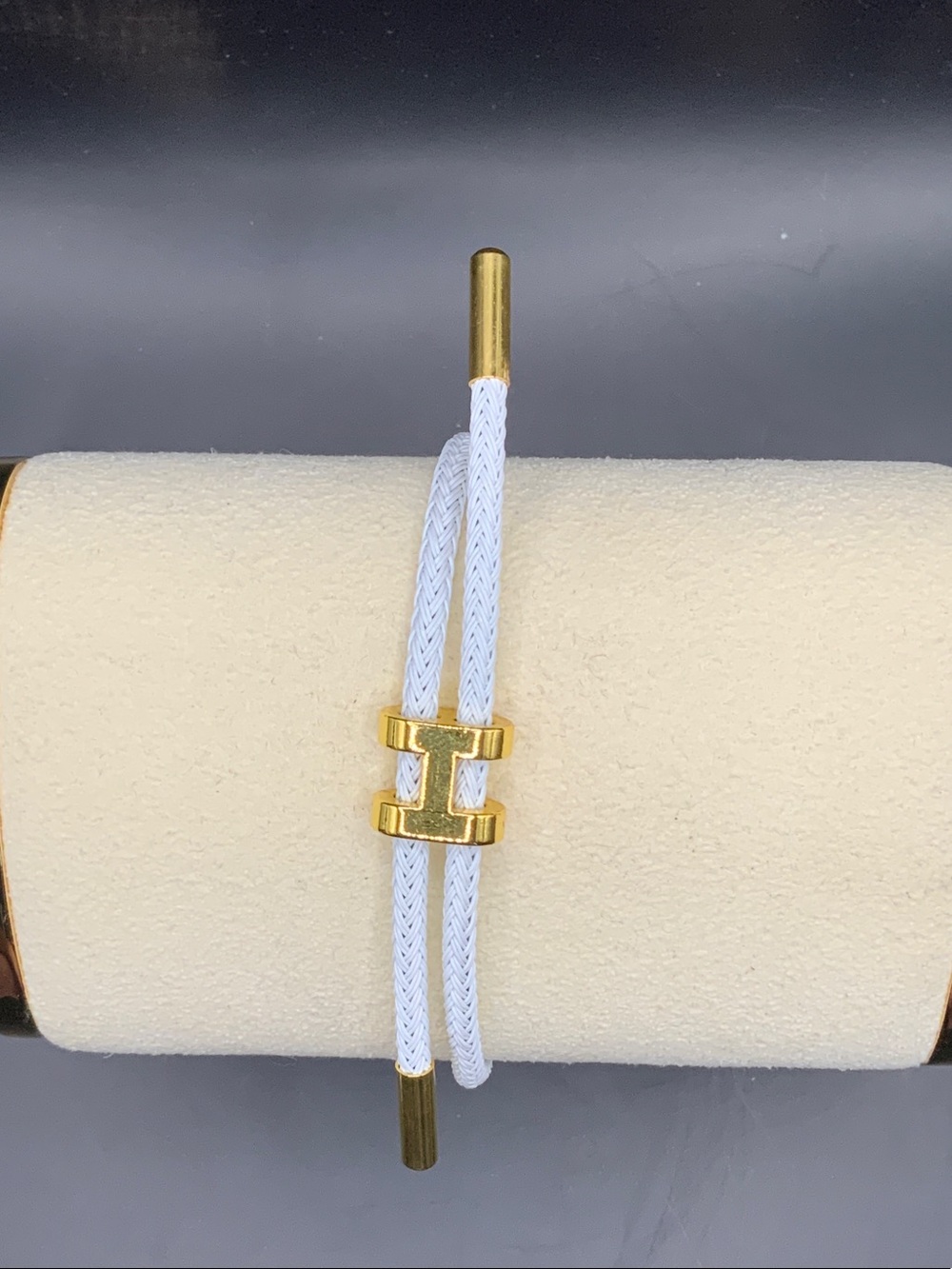 Gold Accent White Double-Strand Bracelet